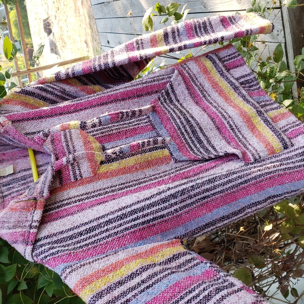 VTG Mr Molina Pink Rainbow Baja Hoodie Jerga Drug Rug Large    (MSTR C)